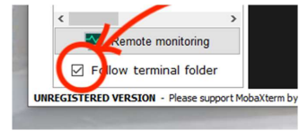 Follow terminal folder